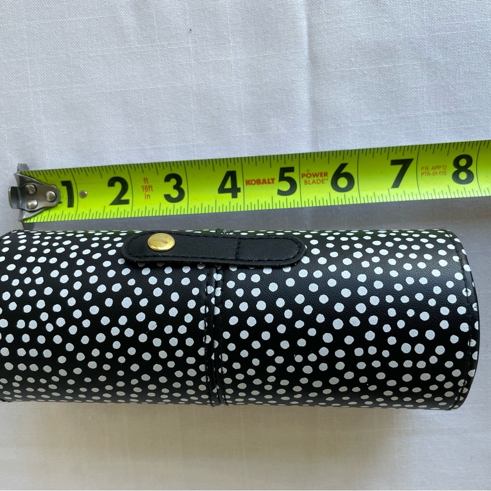 Striking Black Tube Isaac Mizrahi with white polka dots empty tube/case